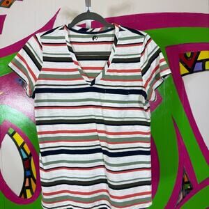 A&I, Striped V-Neck T-Shirt with small pocket. Size similar to a Petite Medium